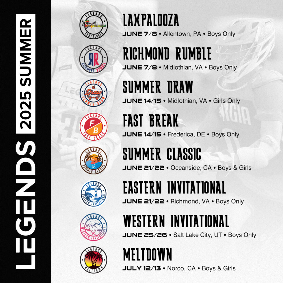 Events from December 6 July 12, 2025 LEGENDS LACROSSE